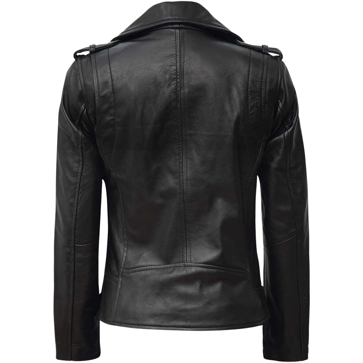 Women's Black Biker Jacket – Premium Genuine Leather Motorcycle Style
