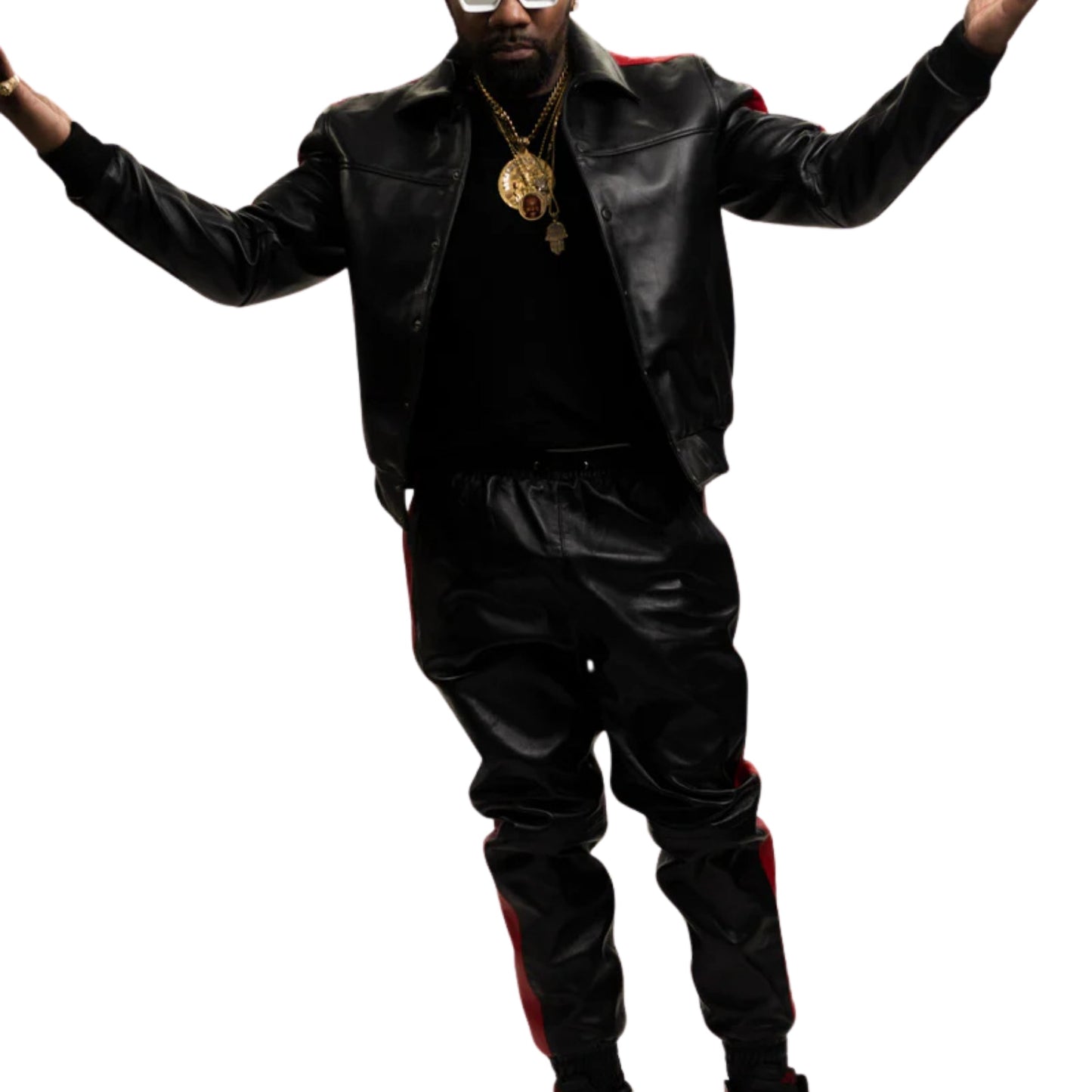 Black & White Leather Tracksuit – Sleek, Bold & Sporty