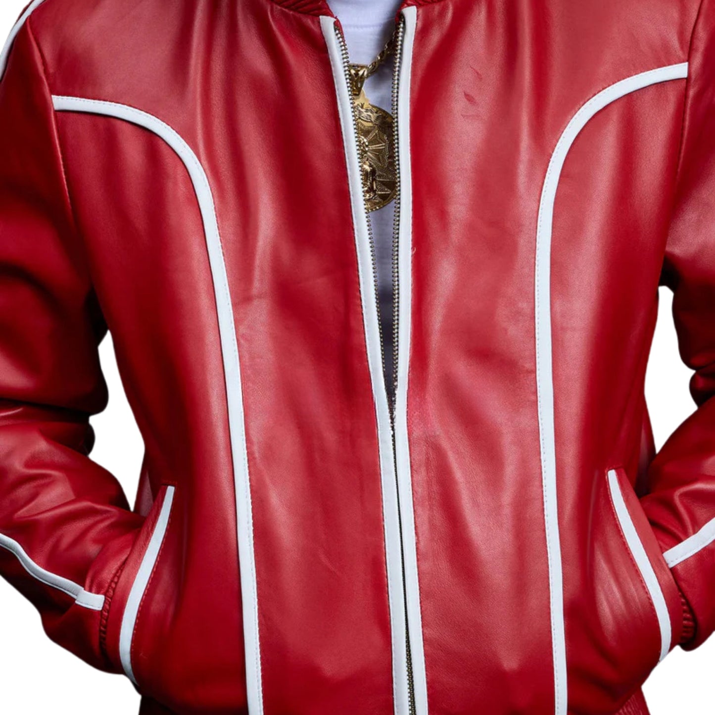 Red Leather Tracksuit – Bold, Stylish & Sporty
