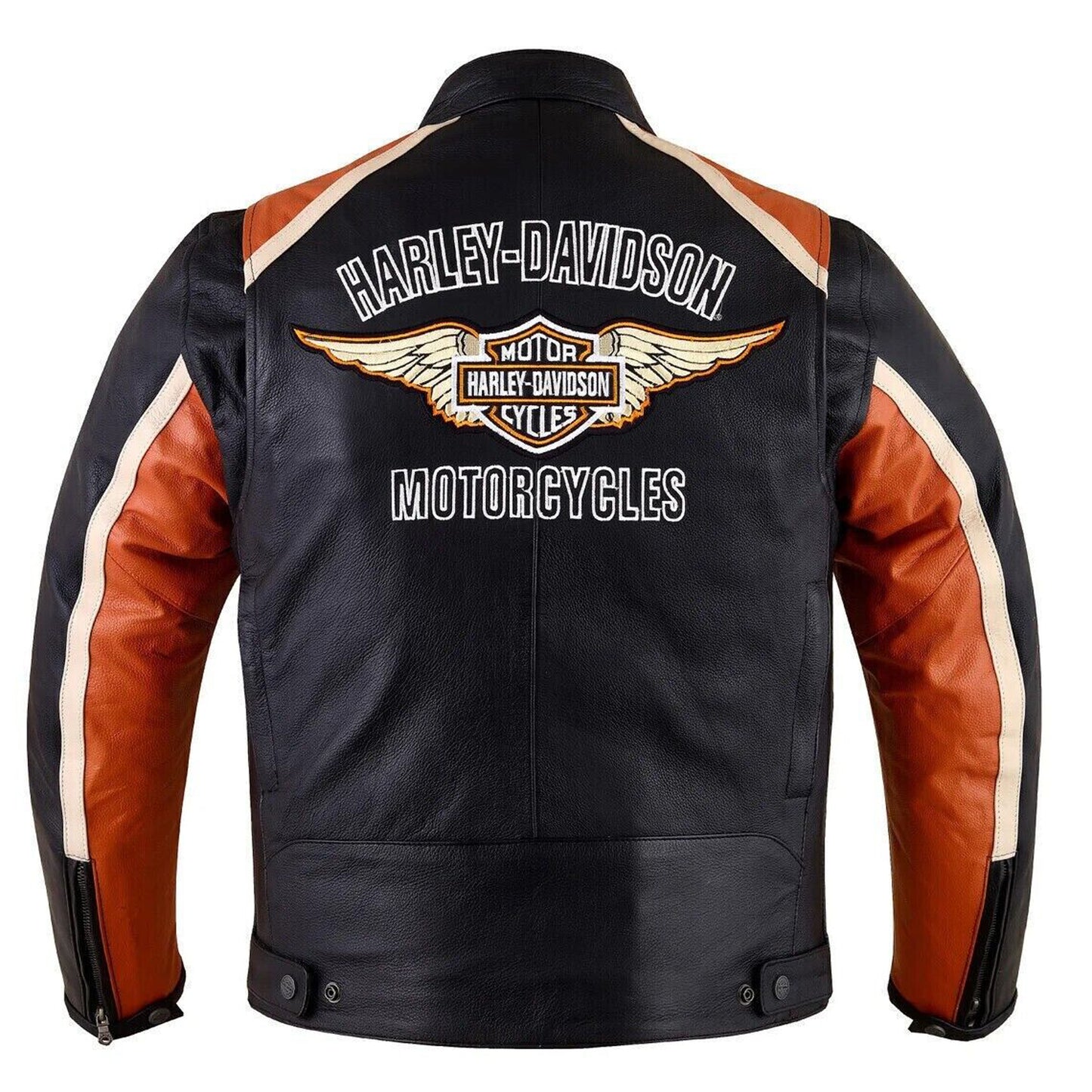 Harley Davidson Men’s Classic Cruiser Leather Jacket – Vintage Black Motorcycle Riding Gear