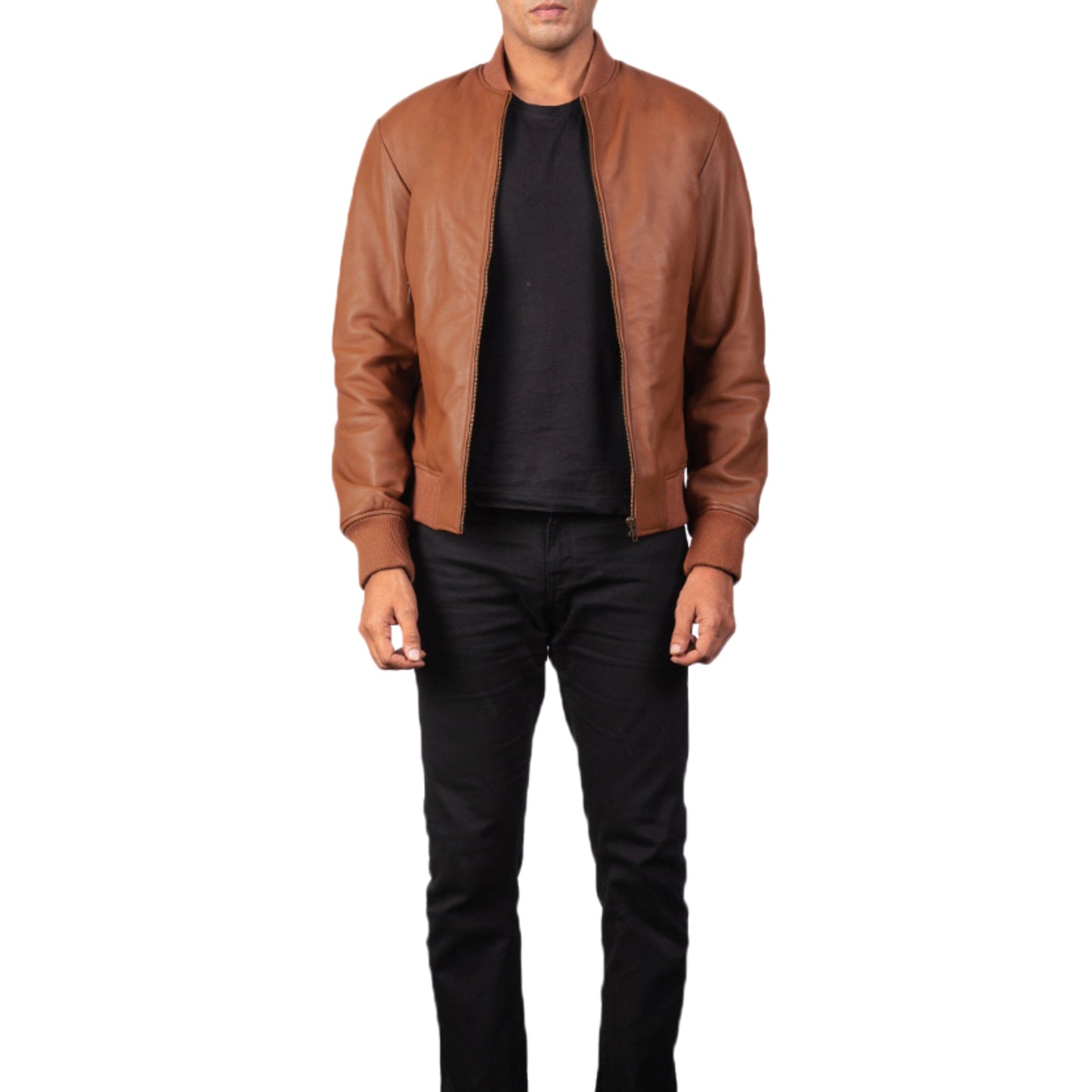 Brown Leather Bomber Jacket – Classic, Timeless & Stylish