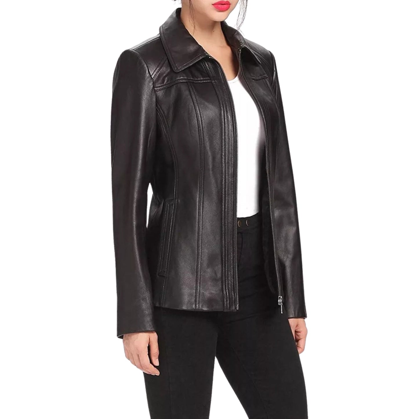 Women's Lambskin Leather Jacket – Stylish Genuine Leather