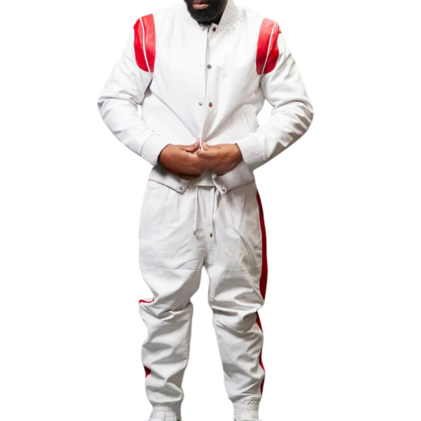White Leather Tracksuit – Sleek, Bold & Ultra-Stylish