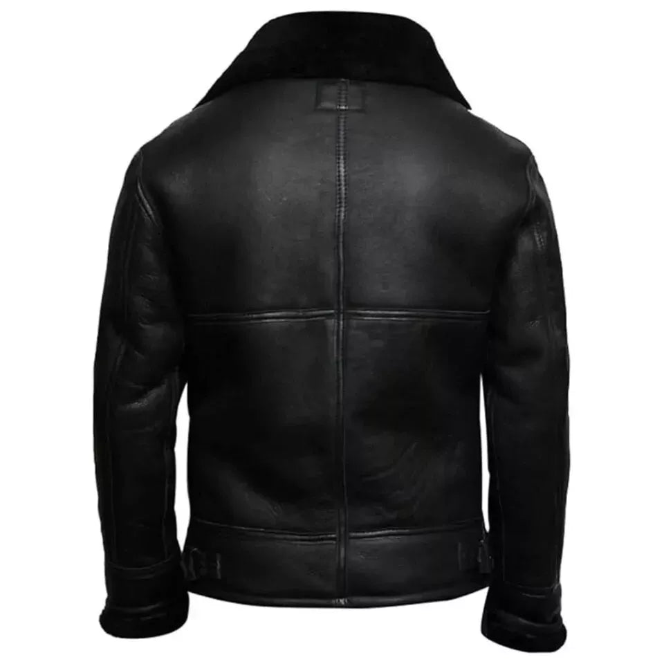 Men’s RAF Shearling Leather Jacket – Classic Aviator Bomber | Devil Jackets