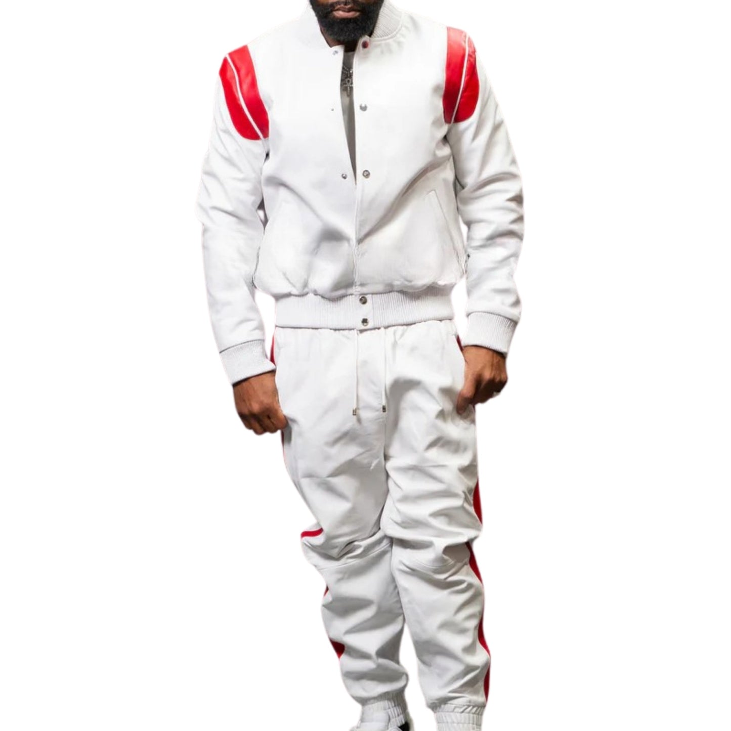 White Leather Tracksuit – Sleek, Bold & Ultra-Stylish