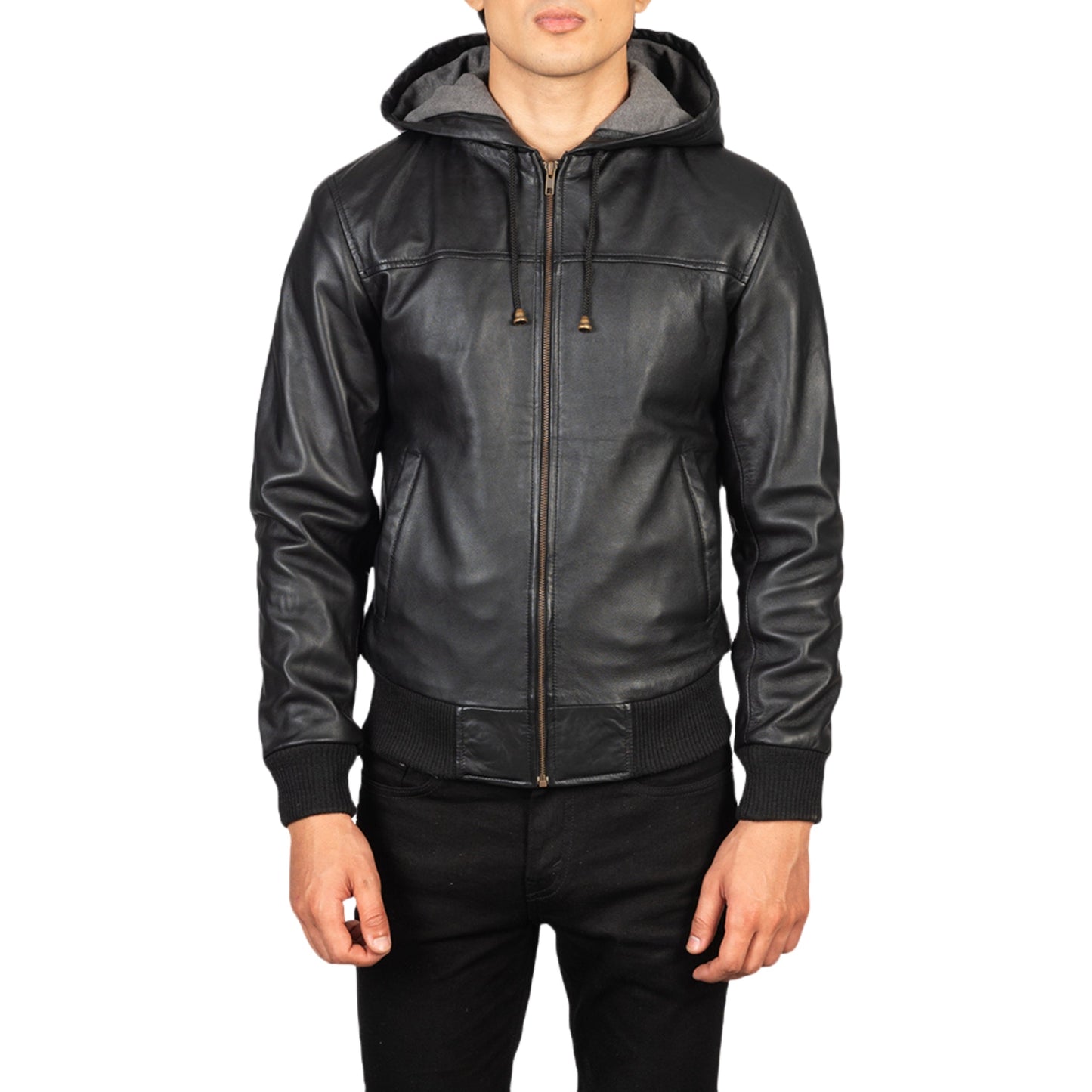 Men's Hooded Leather Jacket – Stylish & Versatile Genuine Leather