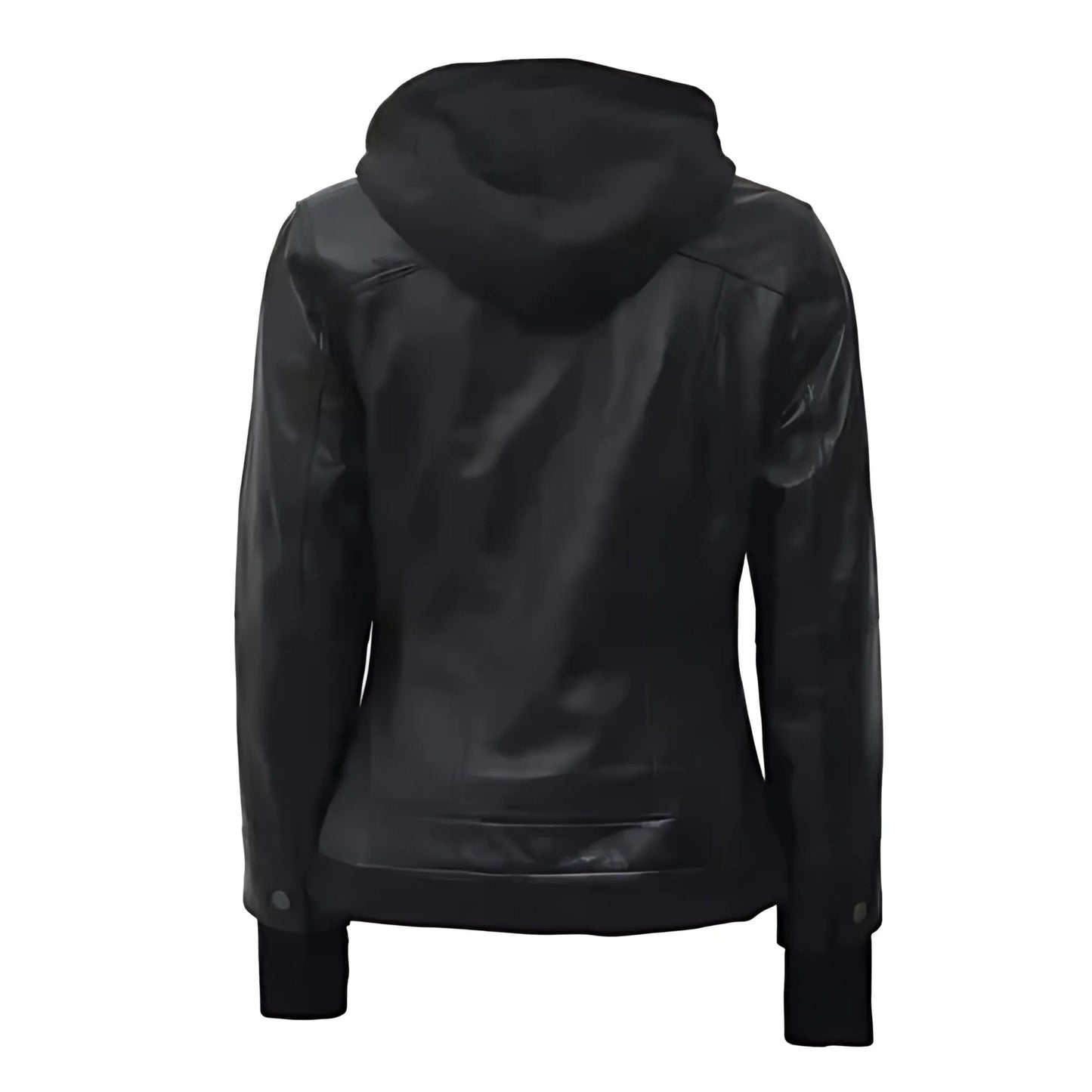 Women's Black Hooded Leather Jacket – Stylish & Versatile Genuine Leather
