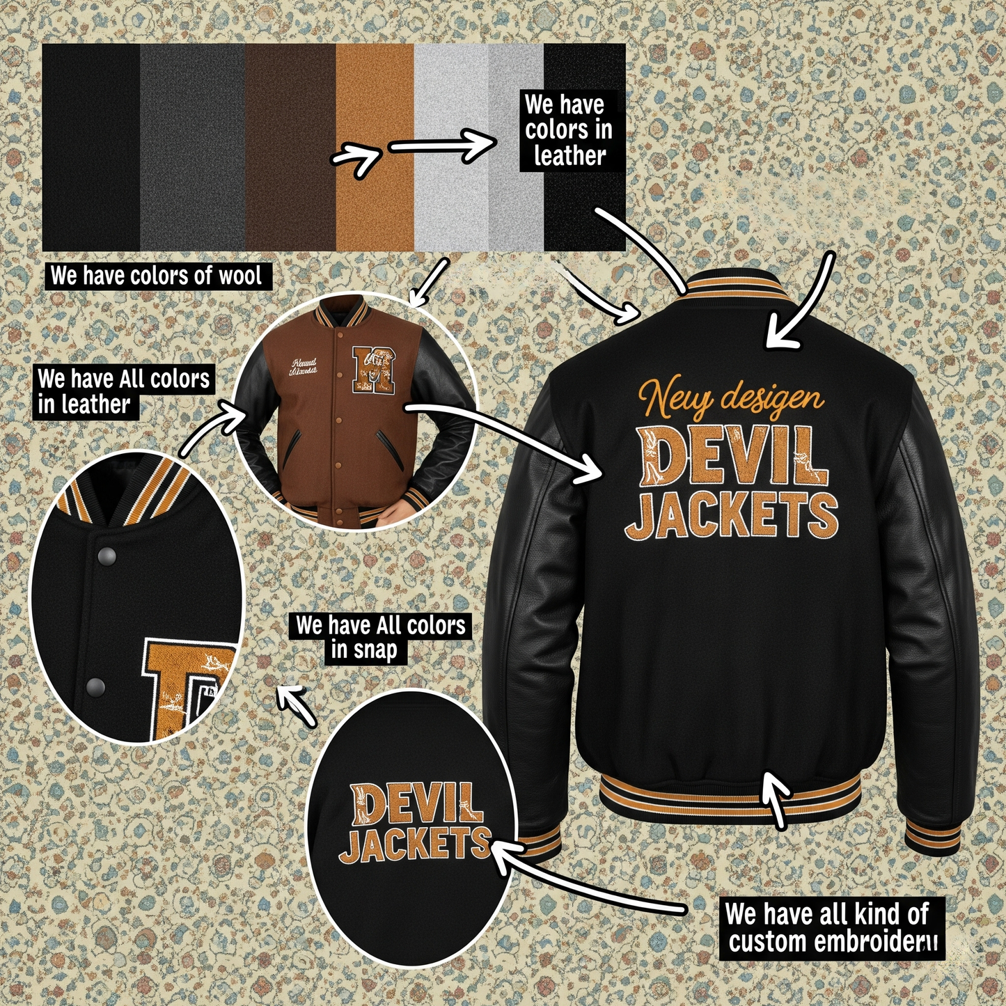 Personalized Varsity Jacket – Custom Letterman Jacket for School, Team, or Streetwear by Devil Jackets (Copy)