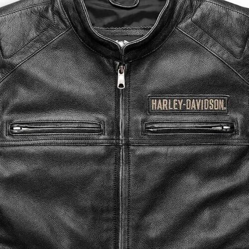 Harley Davidson Men’s Black Leather Vest – Classic Biker Riding Gear