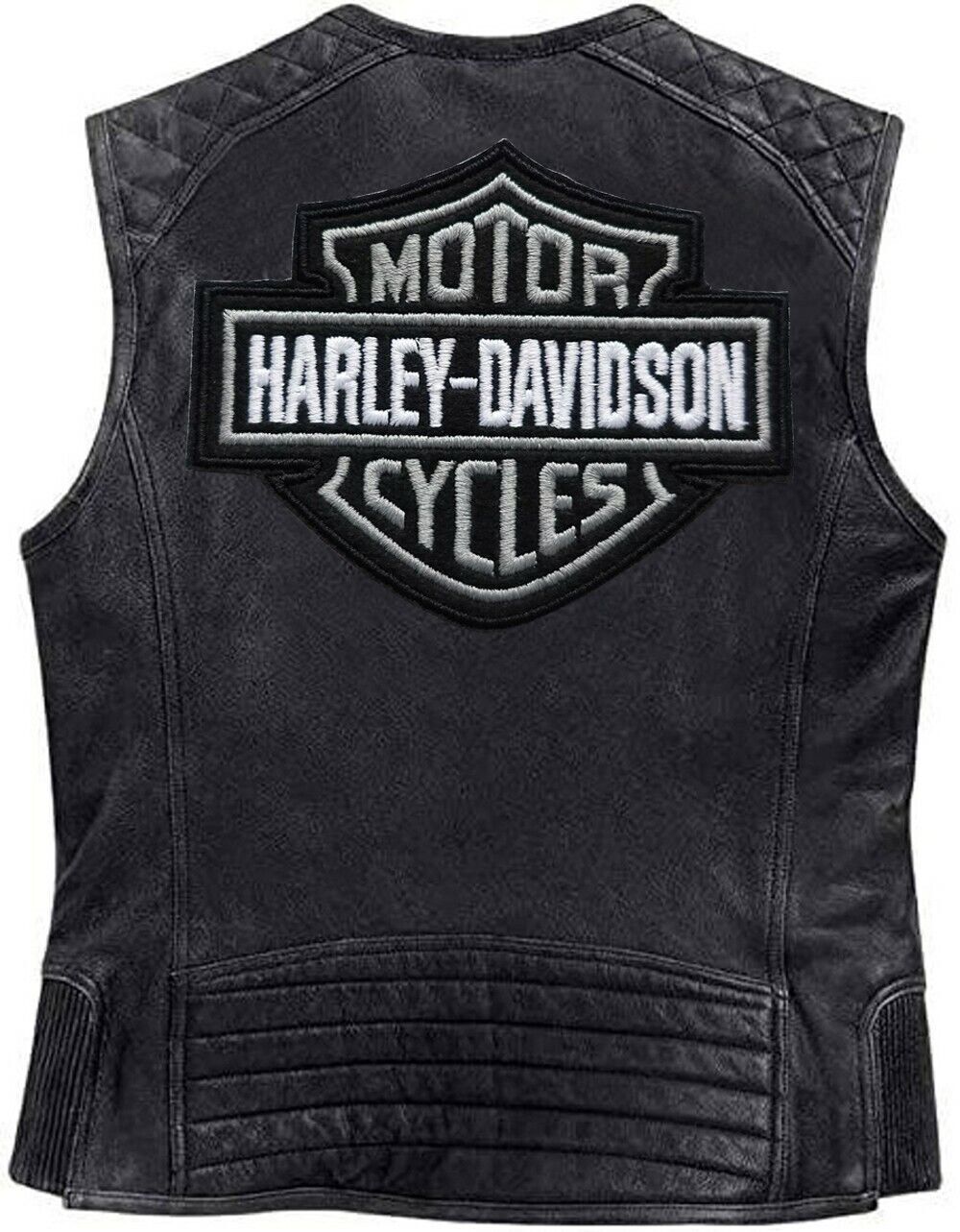 Harley Davidson Men’s Black Biker Leather Vest – Premium Motorcycle Riding Apparel