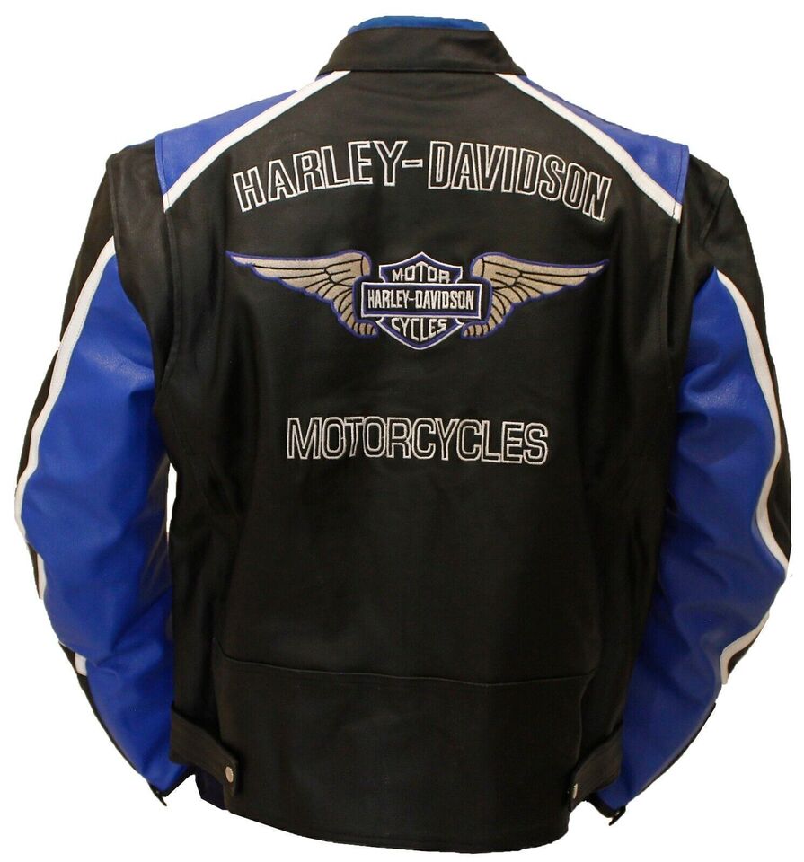 Harley Davidson Classic Cruiser Leather Jacket – Men’s Genuine Cowhide Motorcycle Riding Gear