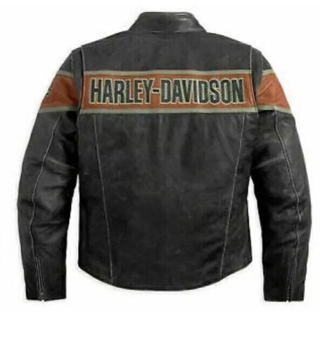 Harley Davidson Men’s Victory Lane Leather Jacket – Genuine Cowhide Motorcycle Riding Gear