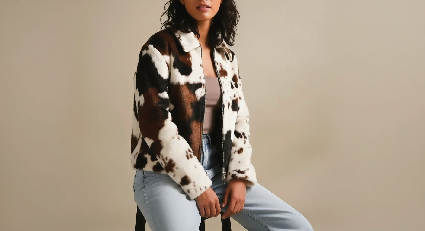 Women’s Brown Real Skin Leather Zipper Jacket – Stylish Casual Outerwear
