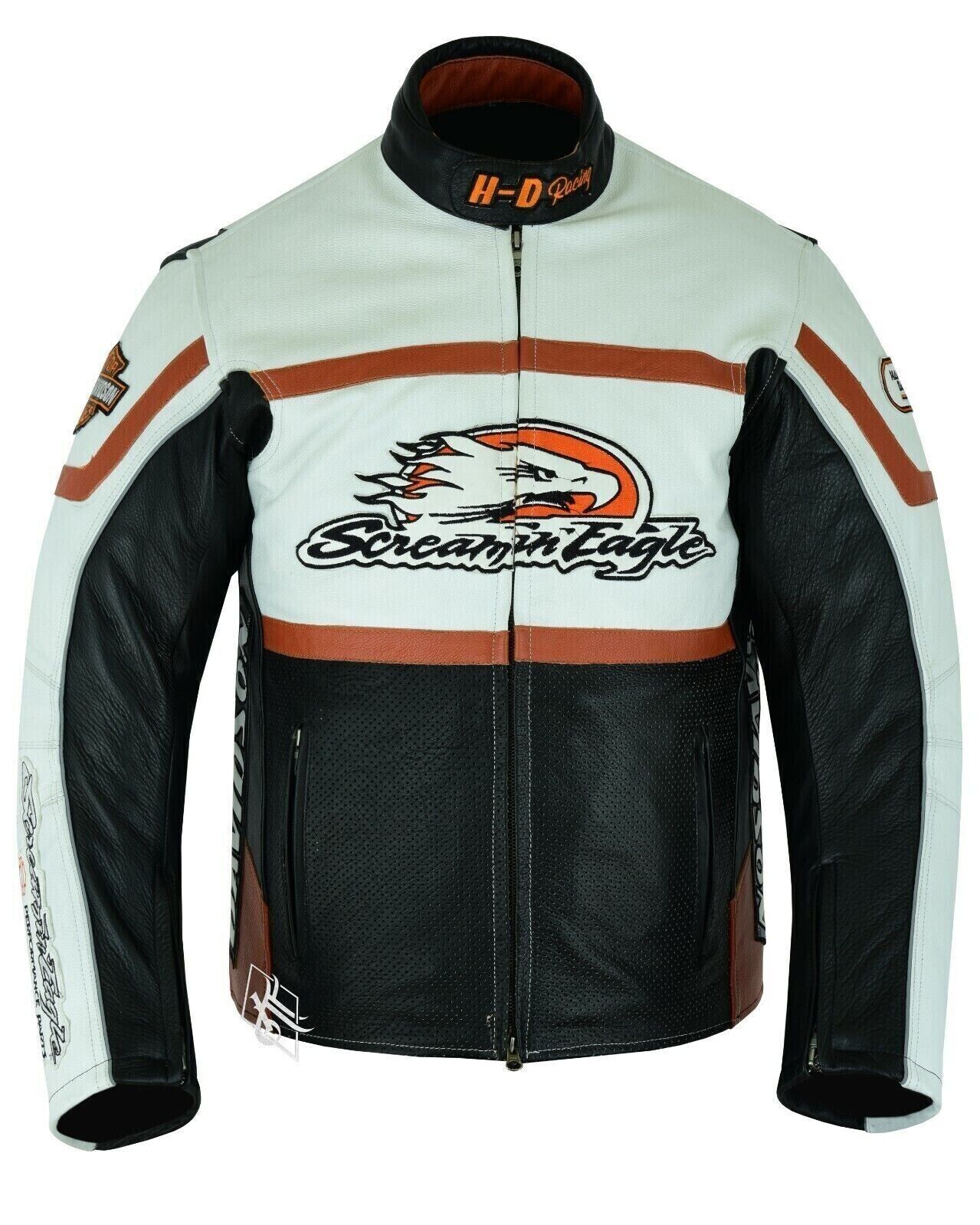 Harley Davidson Screamin’ Eagle Leather Jacket – Men’s Genuine Cowhide Performance Riding Gear