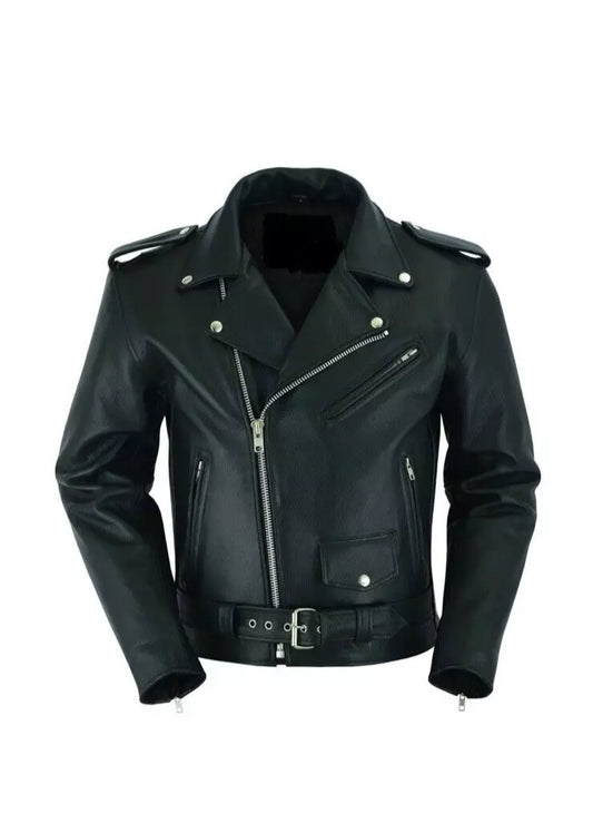 Men’s Biker Leather Jacket – Classic Motorcycle Style | Devil Jackets