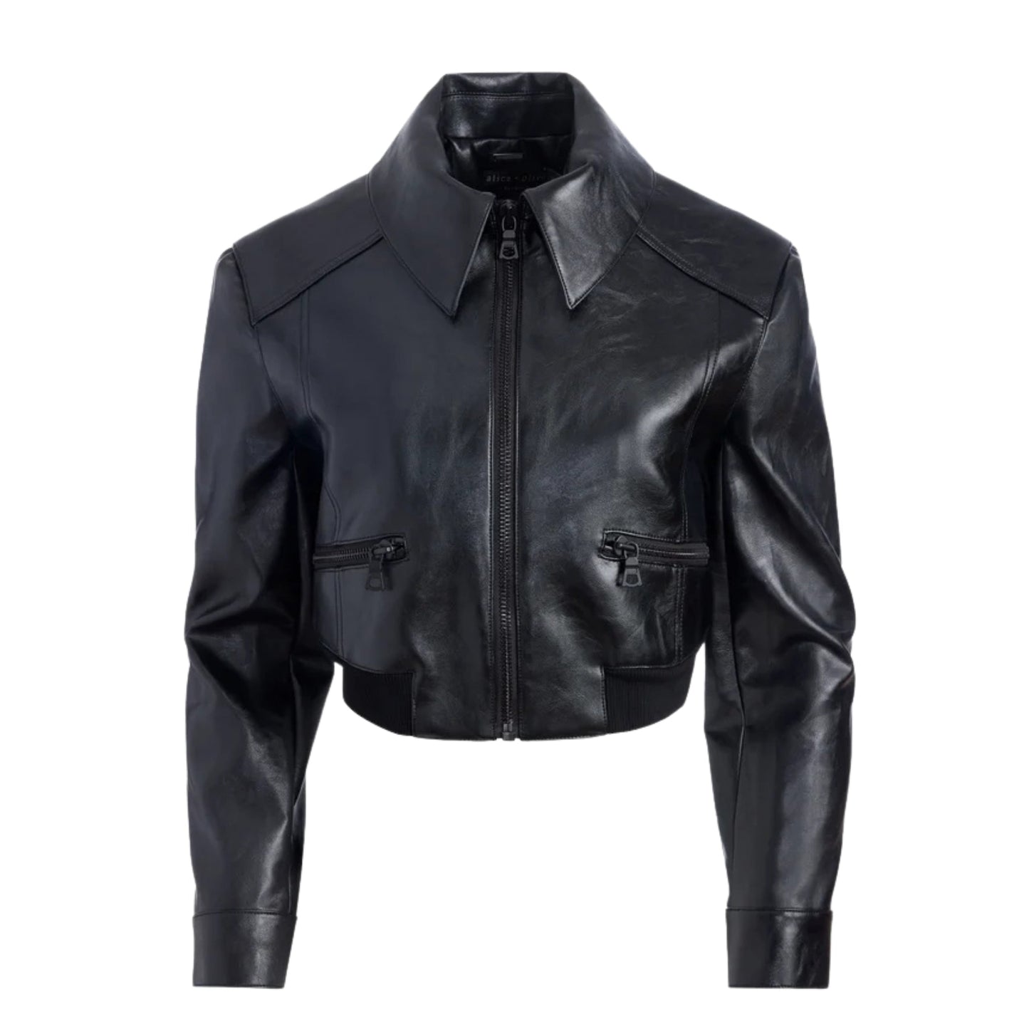Women's Black Cropped Leather Jacket – Trendy &amp; Edgy Genuine Leather