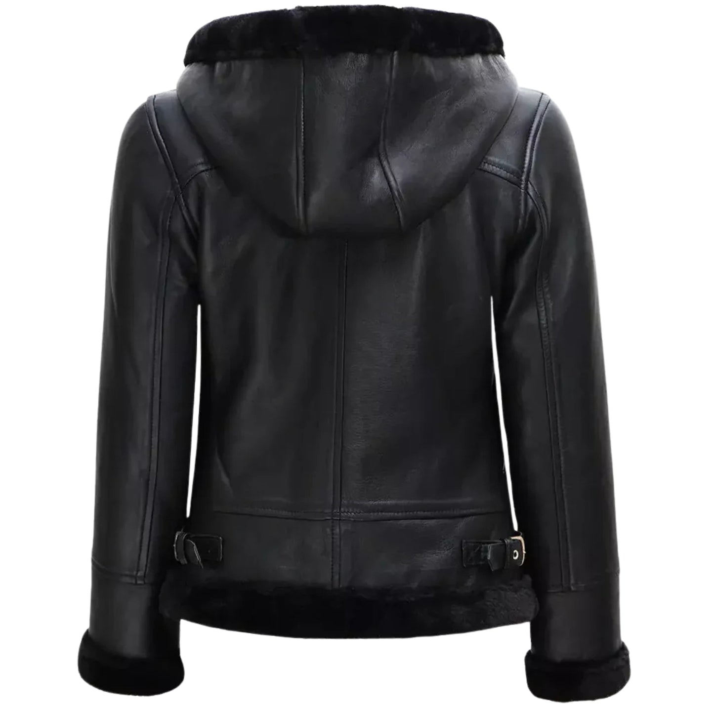 Women's Black Shearling Coat – Luxurious & Warm Genuine Leather Winter Jacket