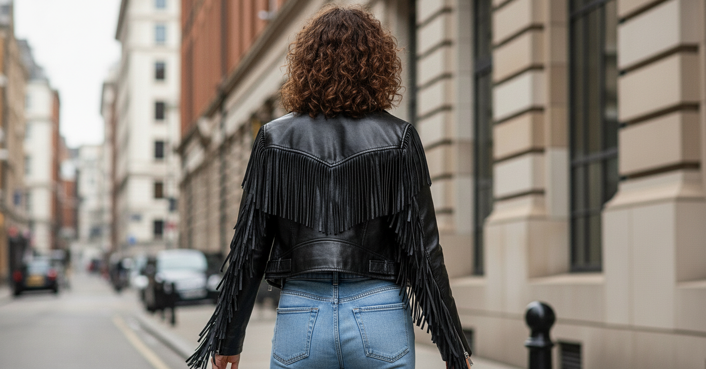 Women’s Fringe Leather Jacket – Western Style Genuine Leather Fashion