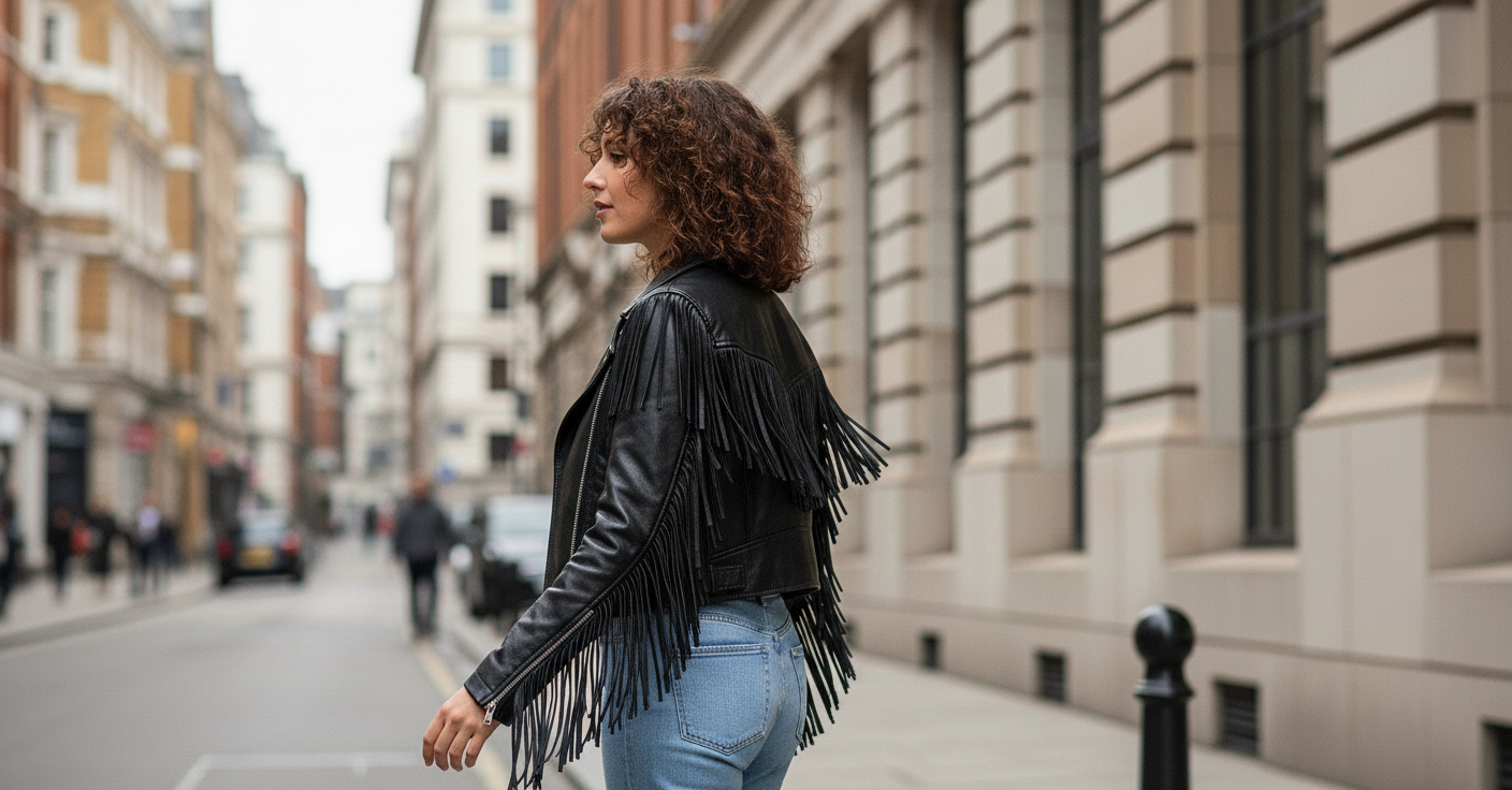 Women’s Fringe Leather Jacket – Western Style Genuine Leather Fashion