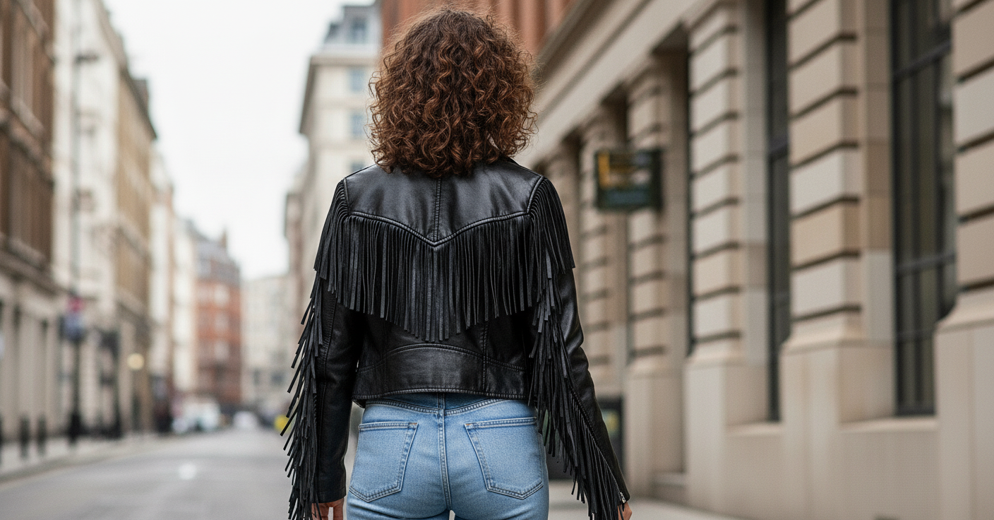 Women’s Fringe Leather Jacket – Western Style Genuine Leather Fashion