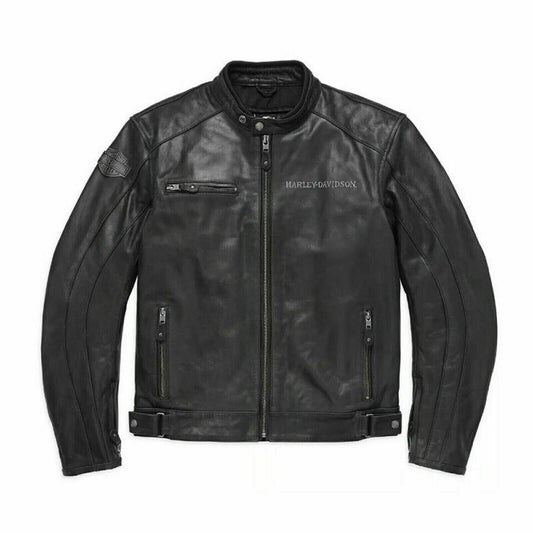 Harley Davidson Skull Leather Jacket – Men’s Genuine Cowhide Biker Riding Gear