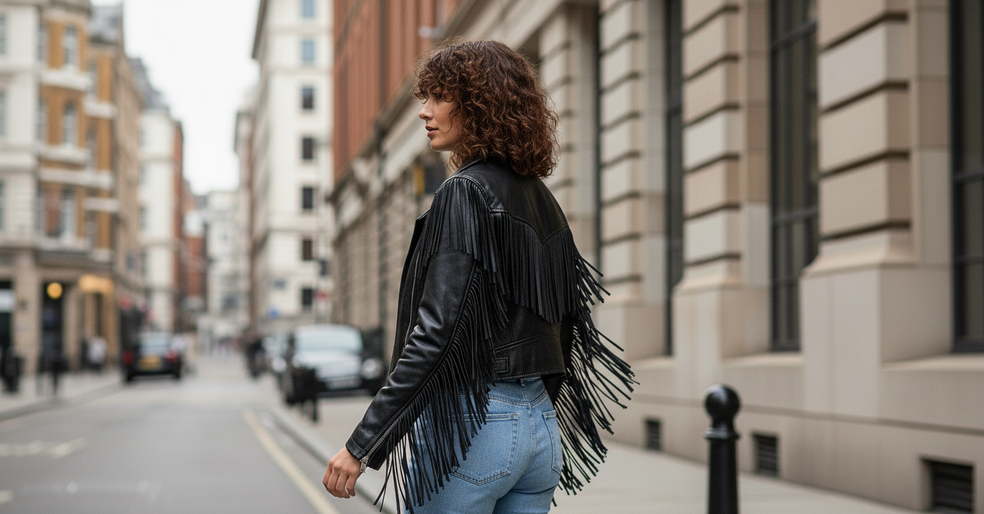 Women’s Fringe Leather Jacket – Western Style Genuine Leather Fashion